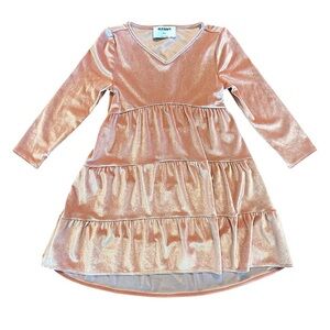 Girls Old Navy Pink Velour Dress. Size XS(5) Soft plush velvet long sleeve.